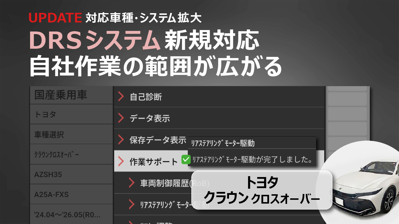 クラウンクロスオーバー DRS作業サポート画面