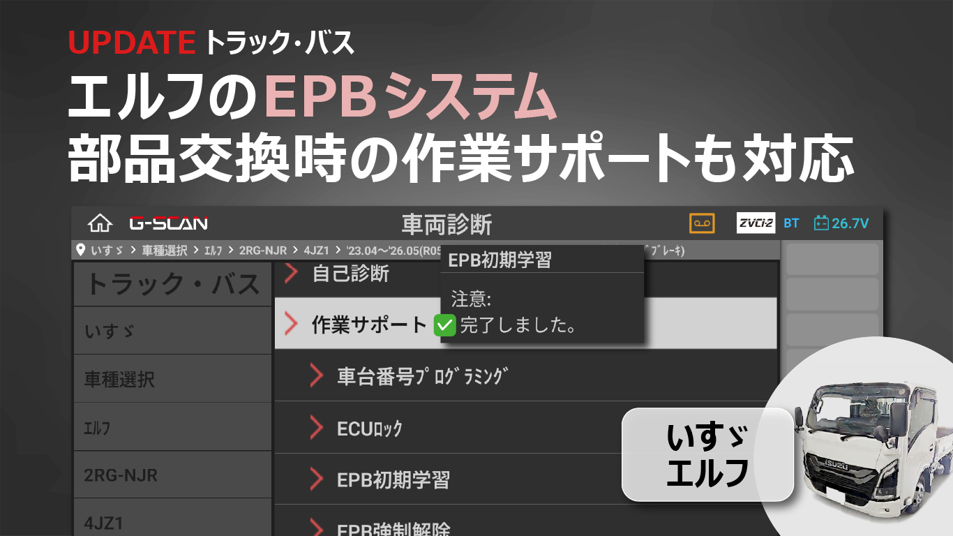 エルフ EPBシステム 作業サポート画面